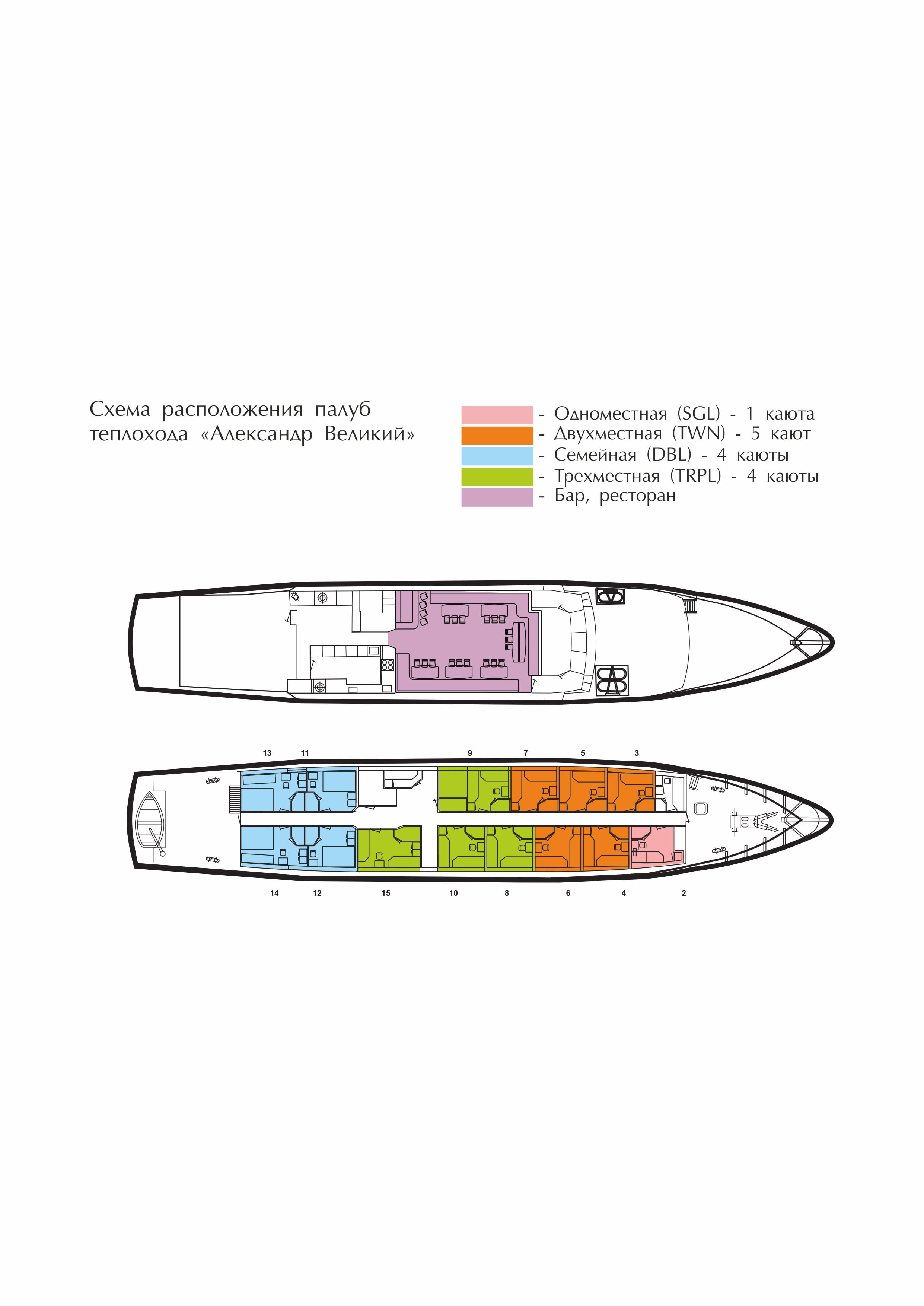 Бородино теплоход схема