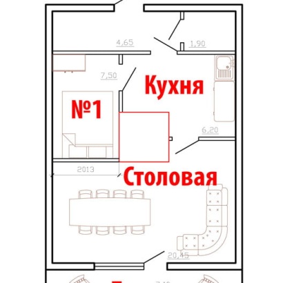 №1 (коттедж "Ангара" ,"Енисей") одноместное/двухместное